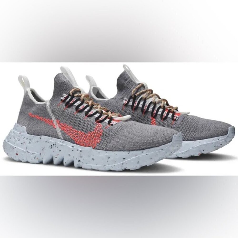 Nike Space Hippie 01 VAST GREY HYPER CRIMSON fly knit boost run shoe sneaker 8.5 - Picture 4 of 9